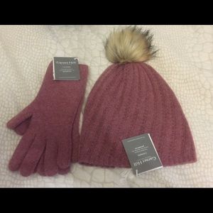 Garnet Hill Cashmere Novelty Stitch Hat & Gloves